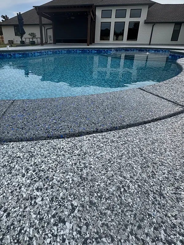 Flaked Floors OKC Blue Shield Floor Coatings Blue